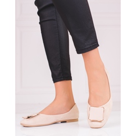 Beige suede ballerinas 1