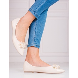 Women's ballerinas with shelovet crystals beige 2