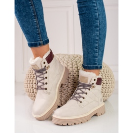 Women's trappers insulated with shelovet fur beige 1