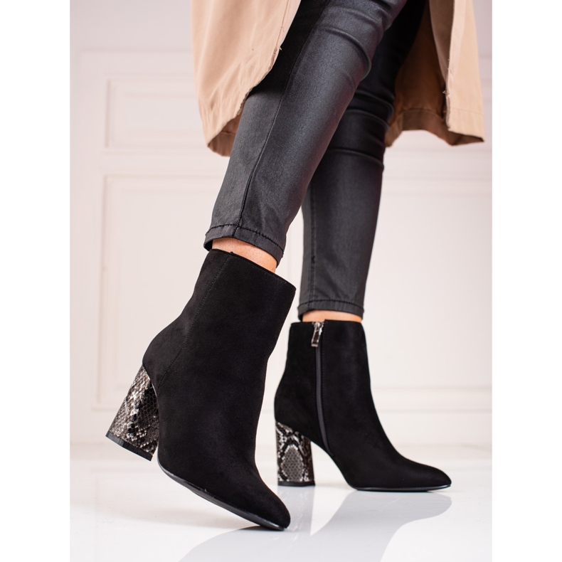 Women's boots Shelovet with a decorative heel black 2