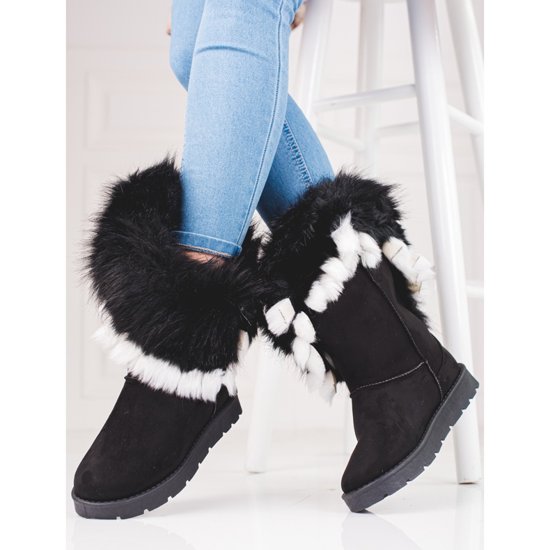 Women's shelovet mucilages with fur black 2