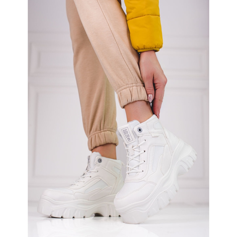 Women's trappers on the Big Star KK274369 platform white 1