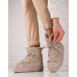 Dark beige shelovet women's snow boots 1