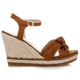 Wilady Espadrilles on a wedge heel with a platform brown 2