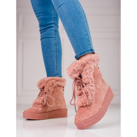 Women's snow boots on the shelovet platform pink 1 Women's snow boots on the shelovet platform pink 1