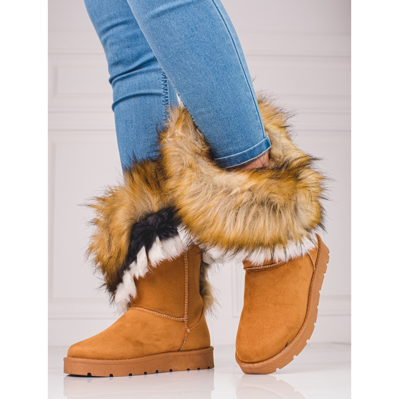 Women's shelovet mucilages with fur brown 2
