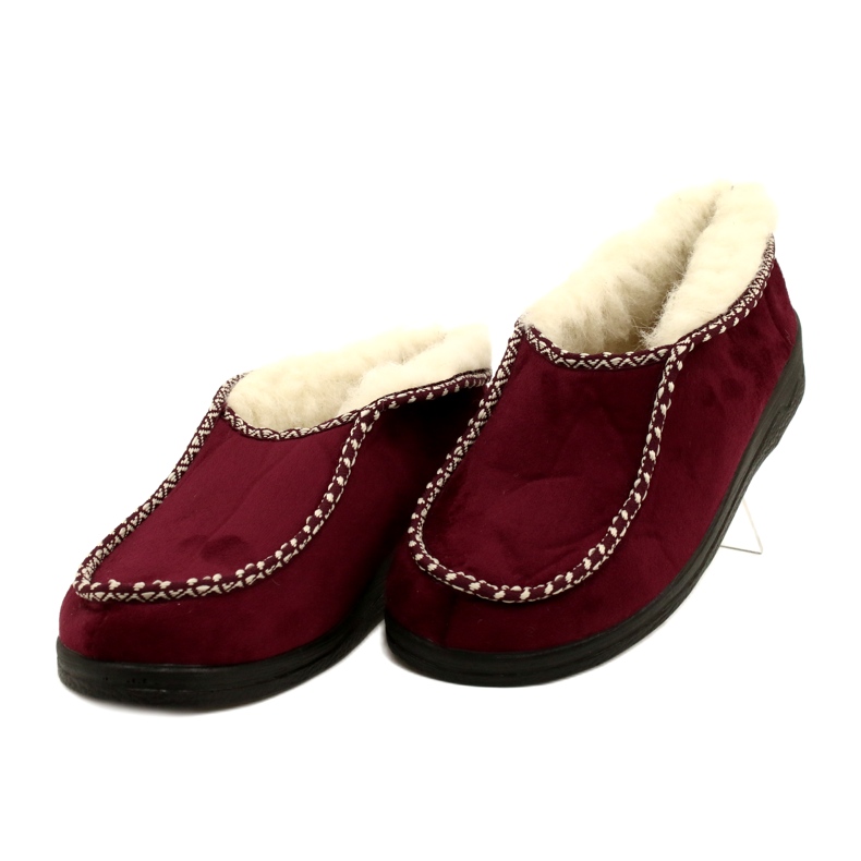 Warm slippers Felt Adanex 17013 Burgundy multicolored 4