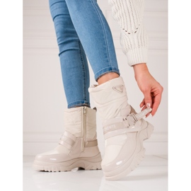 Women's shelovet snow boots insulated with fur beige 1 Women's shelovet snow boots insulated with fur beige 1