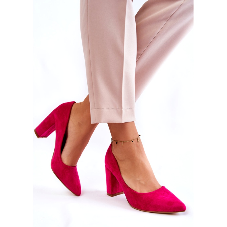 PS1 Classic Suede Pumps On A Bar Fuchsia Kendra pink 1