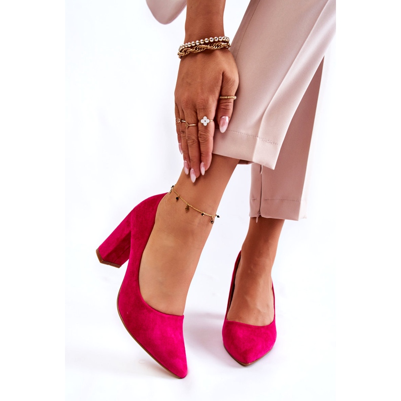 PS1 Classic Suede Pumps On A Bar Fuchsia Kendra pink 4
