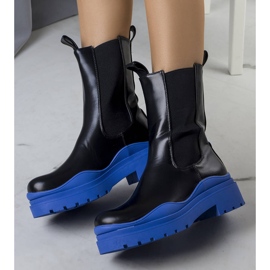BM Black boots on a blue Jadiel sole 1