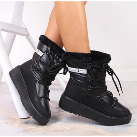 Black Filippo lace-up warm women's snow boots 1