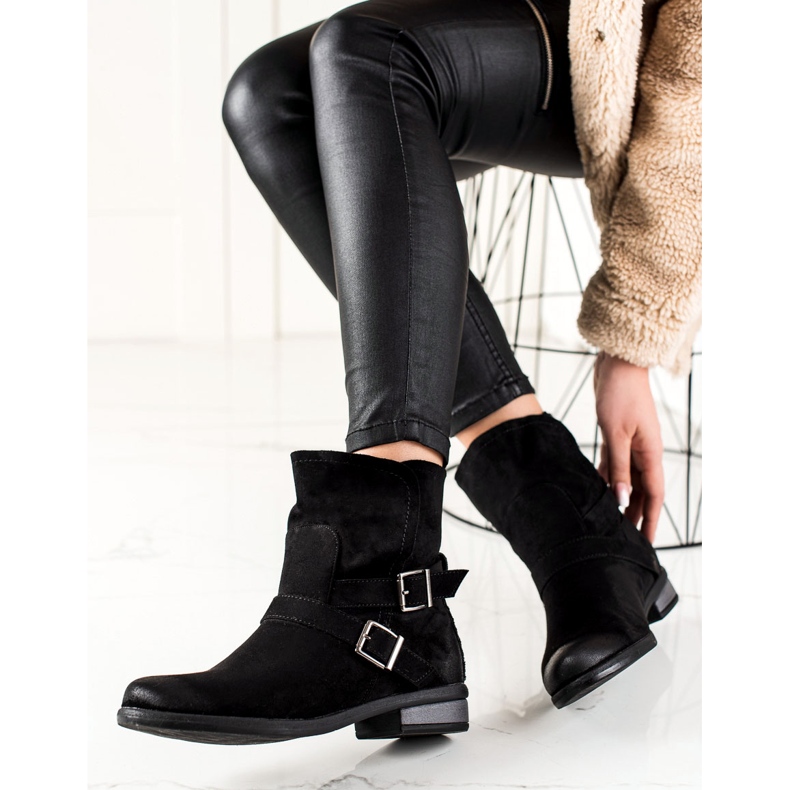 W. Potocki Potocki slip-on suede boots black 1