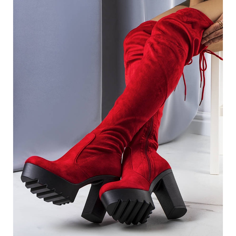 BM Westley red suede boots 1