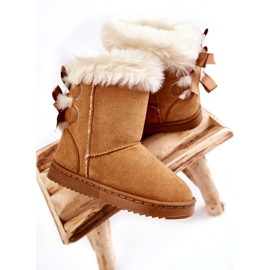 Children's Insulated Boots With Bows, Beige Snow Boots 3 Children's Insulated Boots With Bows, Beige Snow Boots 3