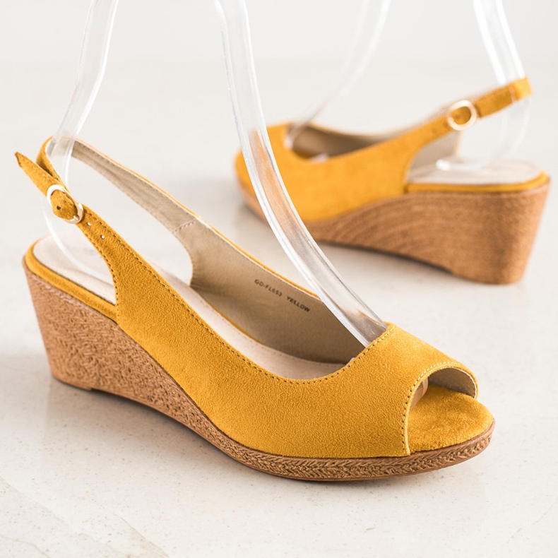 Goodin Casual Wedge Sandals yellow 1