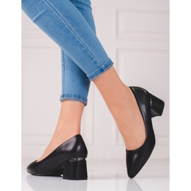 Elegant ladies' pumps with eco leather black 1