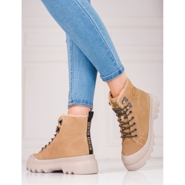 Women's shoes made of genuine leather Big Star KK274521 brown 1