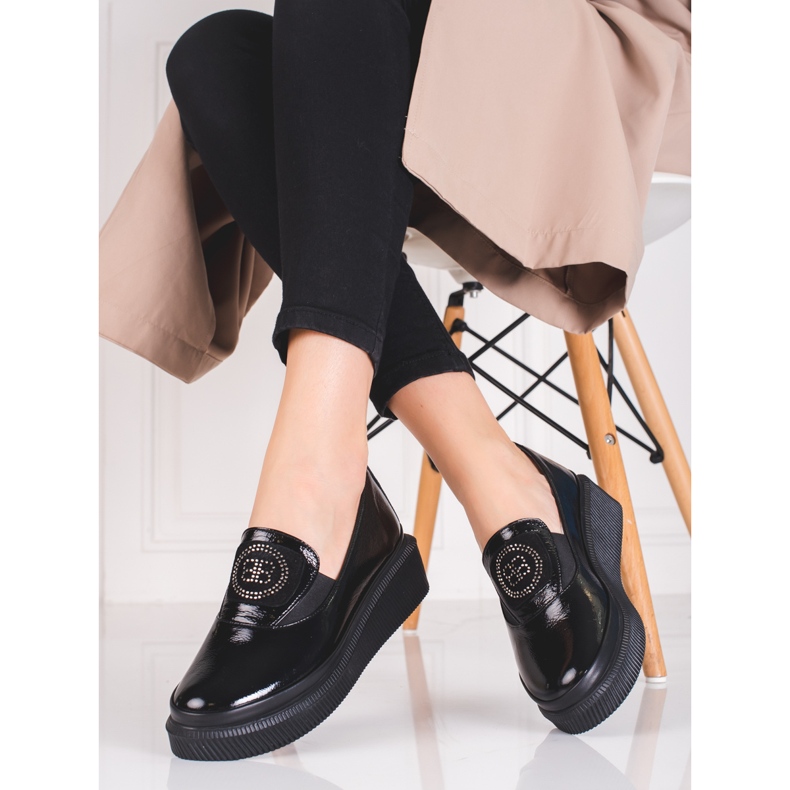 Leather women's Shelovet shoes black 1 Leather women's Shelovet shoes black 1