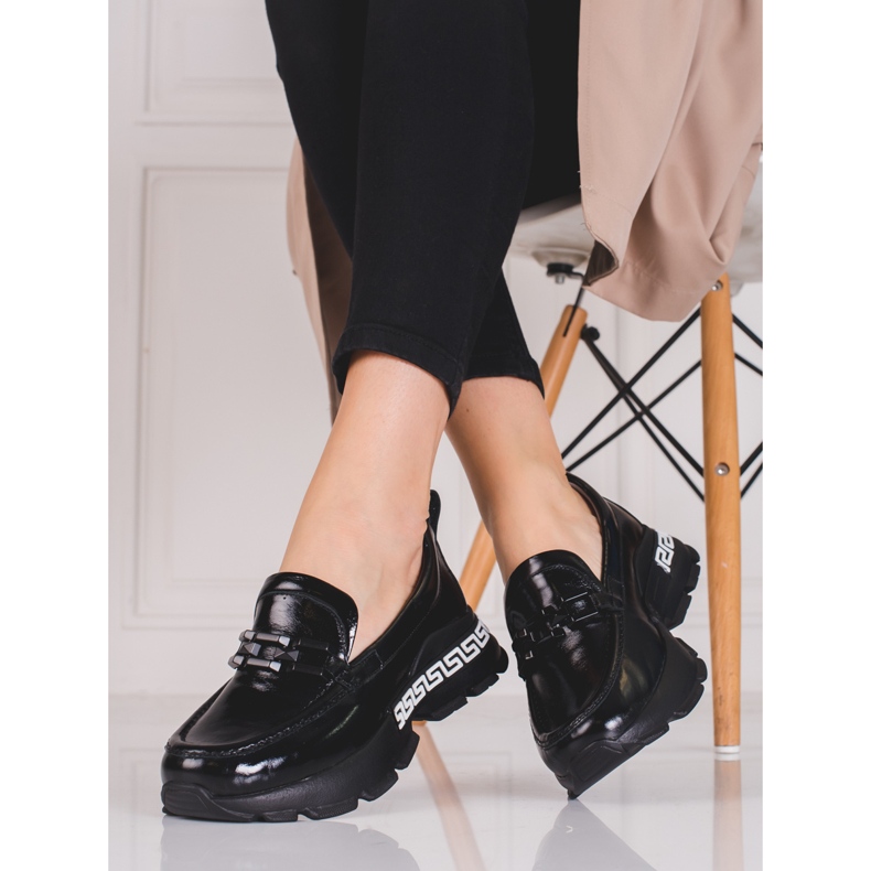 Women's black shoes made of Shelovet leather 1 Women's black shoes made of Shelovet leather 1