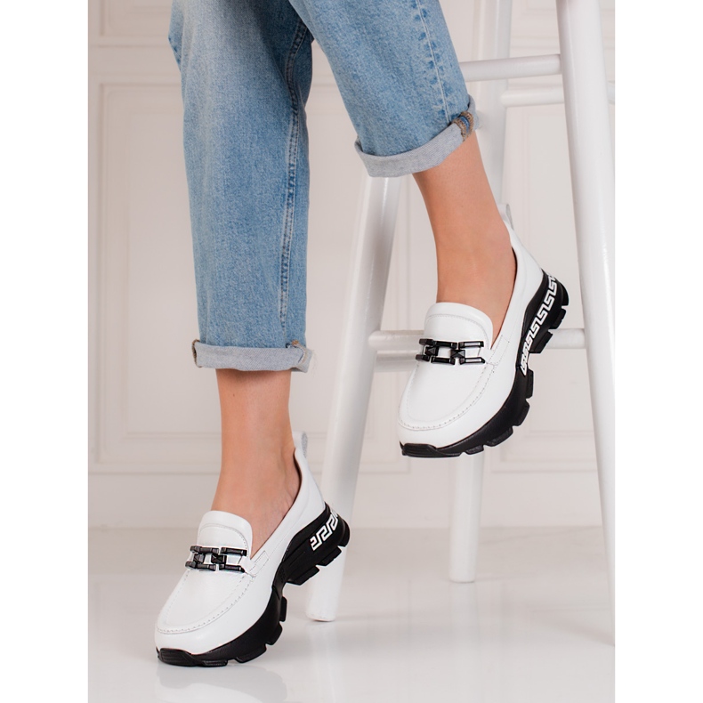 Women's white shoes made of Shelovet leather 1 Women's white shoes made of Shelovet leather 1