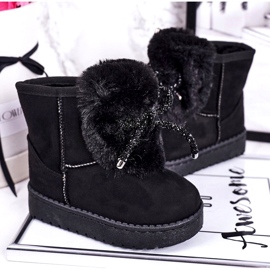 Children's Black Snow Boots with Fur Suede Amelia 3