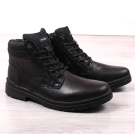Leather shoes for men high black Rieker F2641-00 1