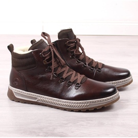 Leather high boots for men winter brown Rieker 37002-25 1