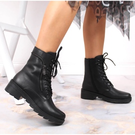 Leather comfortable women's black insulated boots Rieker X0500-00 2