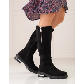 W. Potocki Potocki women's suede boots black 1