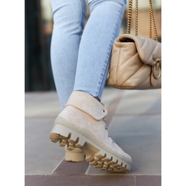 S.Barski Suede Trapper Ankle Boots, Light Beige 1