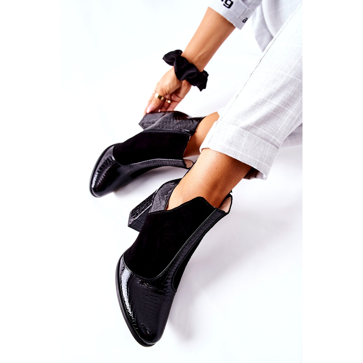 PA2 Women s Leather Boots On A Heel Black I Wish