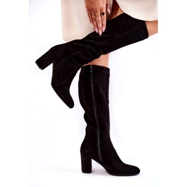 Women's Suede Laura Messi Boots Black 1415 3