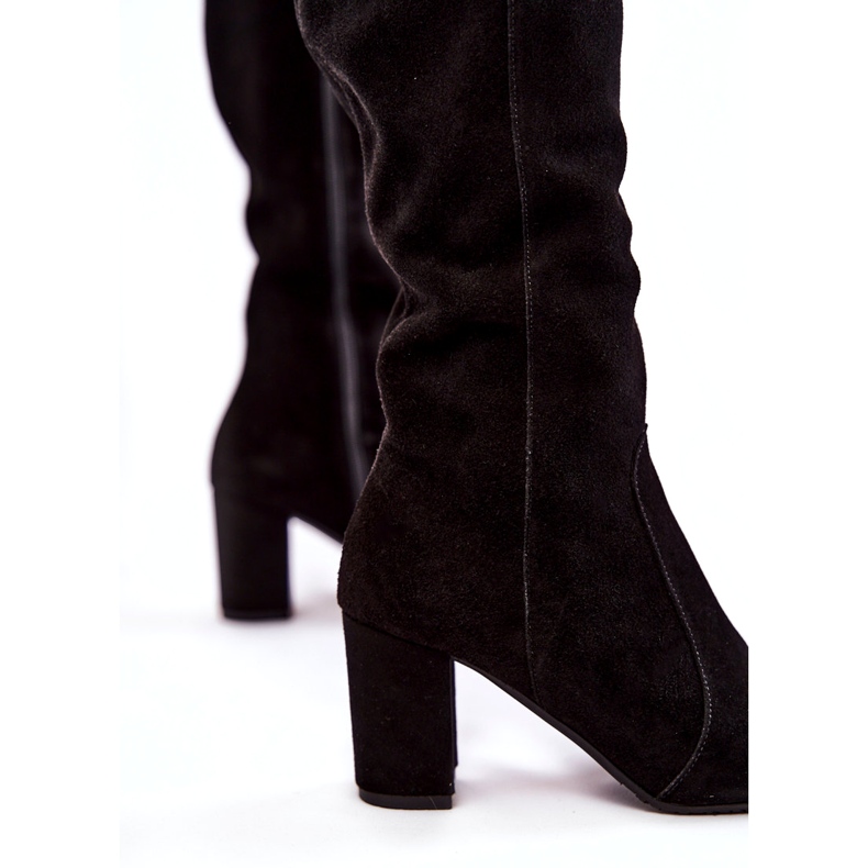 Women's Suede Laura Messi Boots Black 1415 4