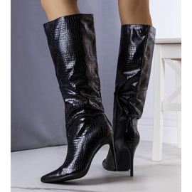 PA1 Black boots on a high heel Dinami 1