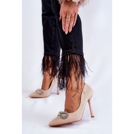 PS1 Elegant Alyssa Beige Stilettos With A Bow 2