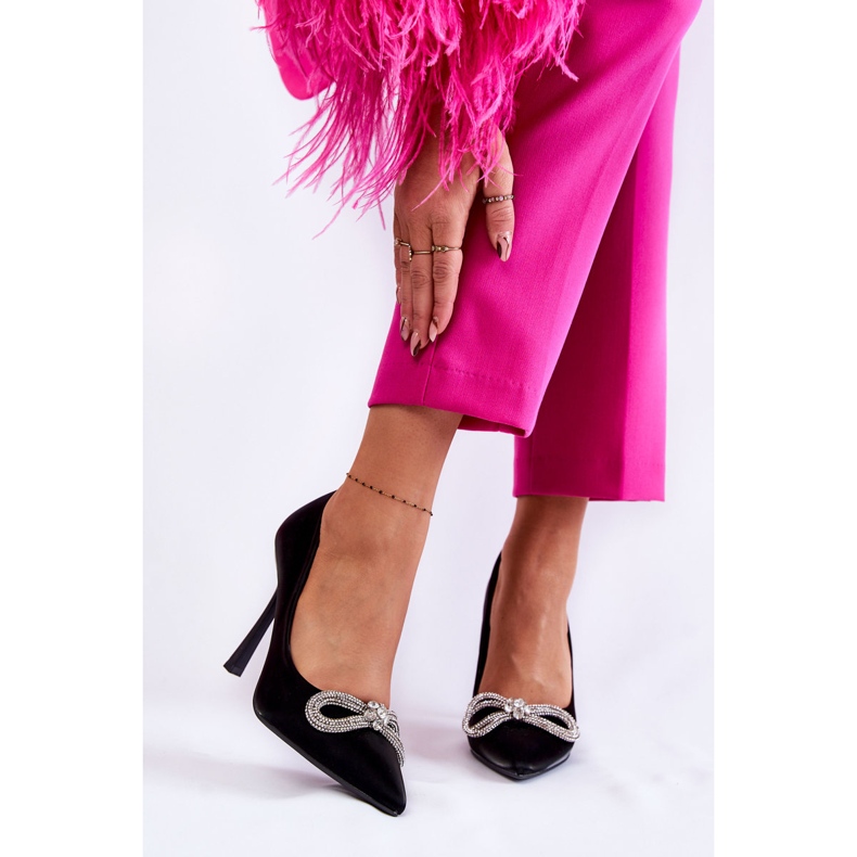 PS1 Elegant Black Alyssa Stilettos With A Bow 2
