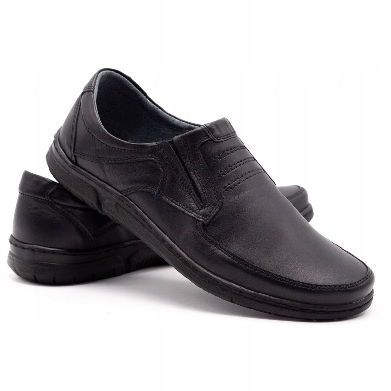 Olivier Men's slip-on shoes 7053 black 2