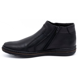 Polbut Men's winter leather boots 381F black 1