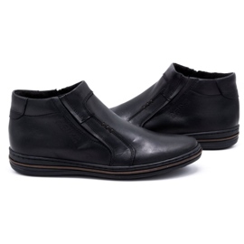 Polbut Men's winter leather boots 381F black 3