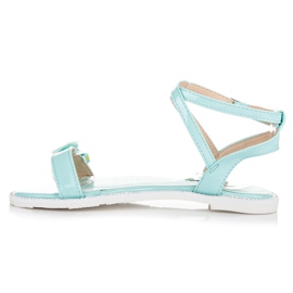 Vices Lacquered sandals with a butterfly green 1