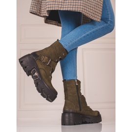 Women's Shelovet leather workers green 1
