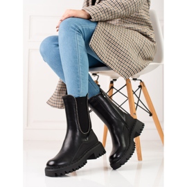 High Chelsea boots made of eco leather black 1