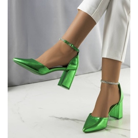 Green pumps with Leighton cubic zirconia 1