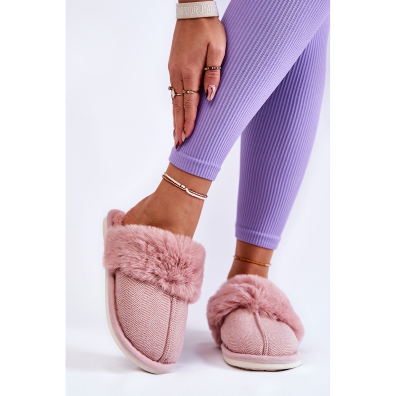 Women's Warm Slippers With Fur Light pink Franco 1 Women's Warm Slippers With Fur Light pink Franco 1