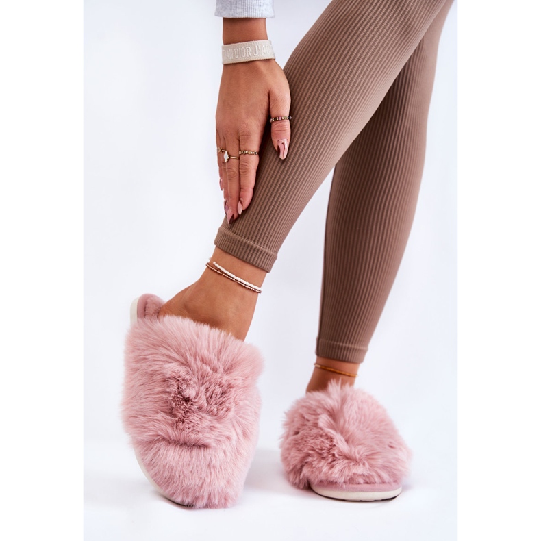 BM Women's Pink Sheryl fur slippers 1