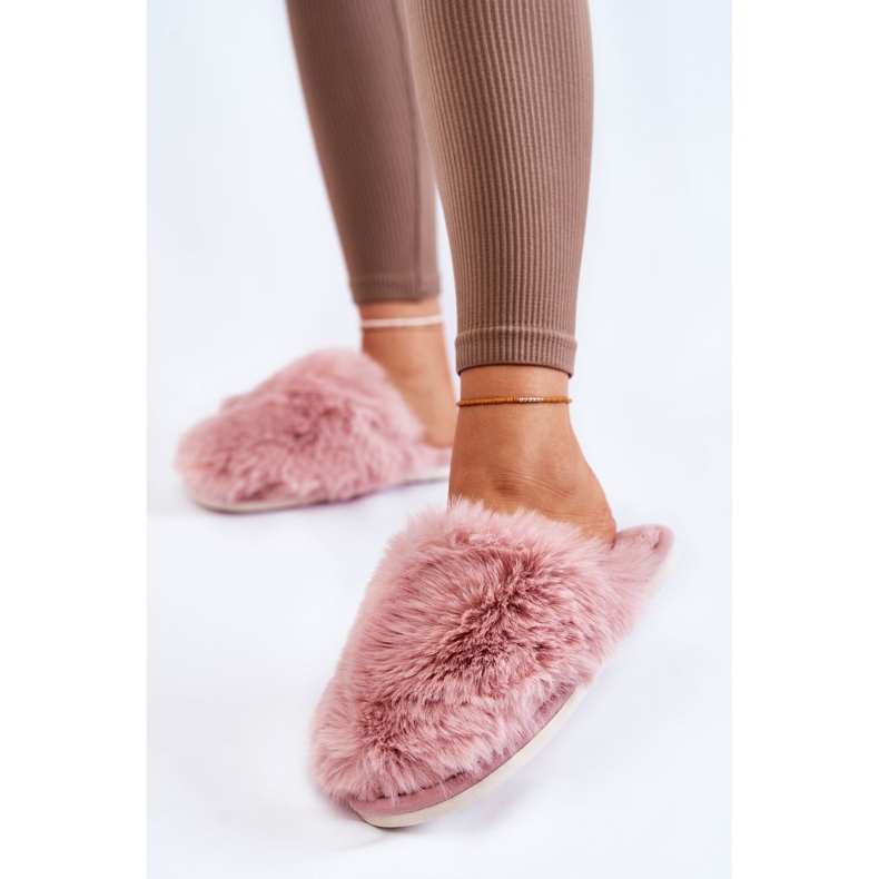 BM Women's Pink Sheryl fur slippers 2
