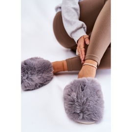 BM Women's Gray Sheryl fur slippers grey 2