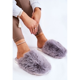 BM Women's Gray Sheryl fur slippers grey 1