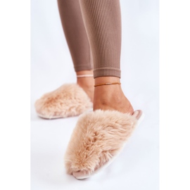 BM Women's Beige Fur Slippers Sheryl 2